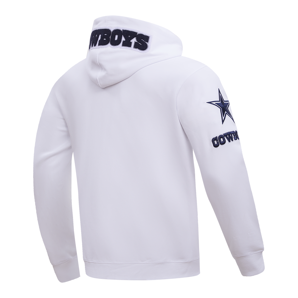 NFL DALLAS COWBOYS CLASSIC CHENILLE FZ HOODIE (WHITE)