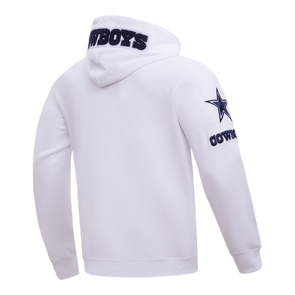 NFL DALLAS COWBOYS CLASSIC CHENILLE FZ HOODIE (WHITE)