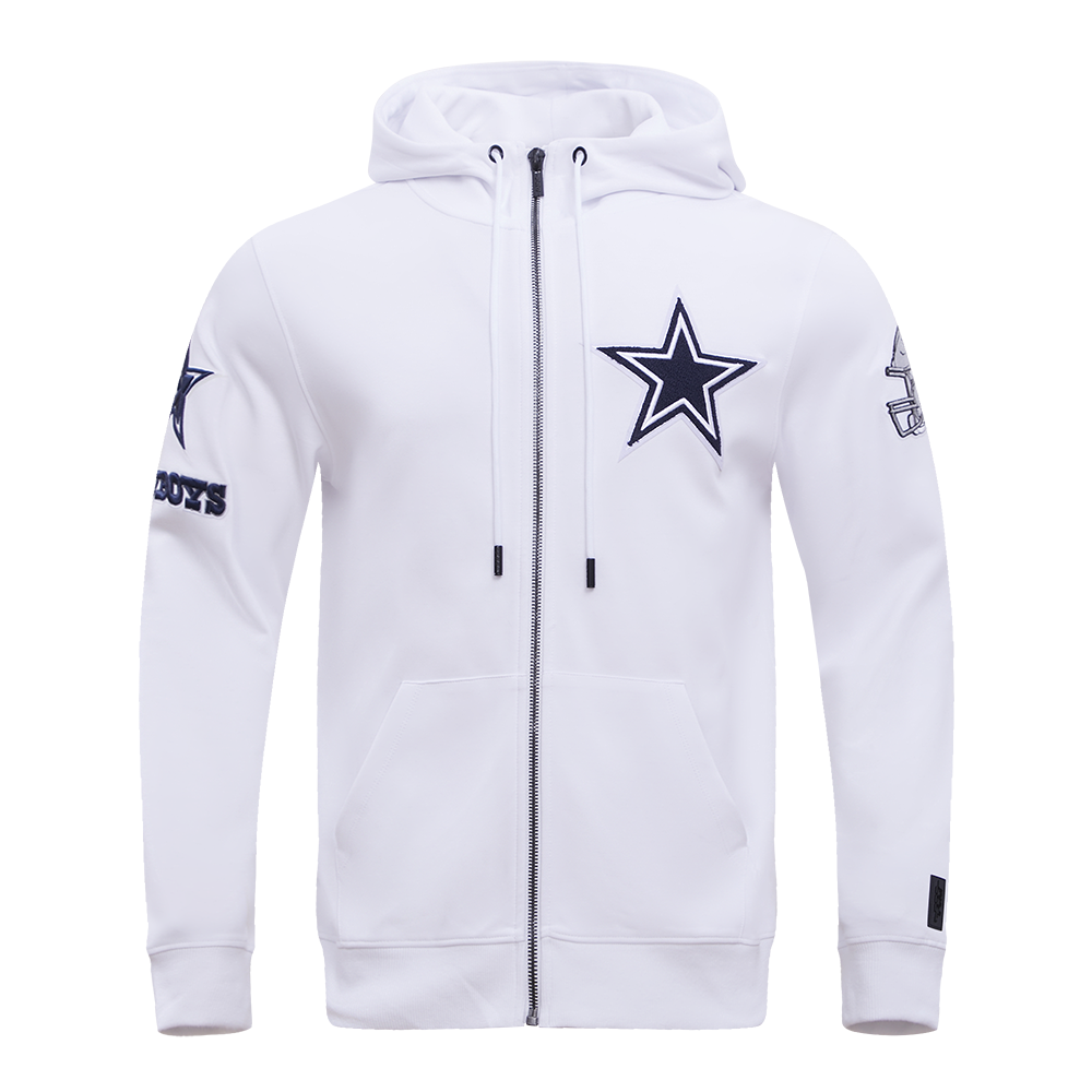 NFL DALLAS COWBOYS CLASSIC CHENILLE FZ HOODIE (WHITE)