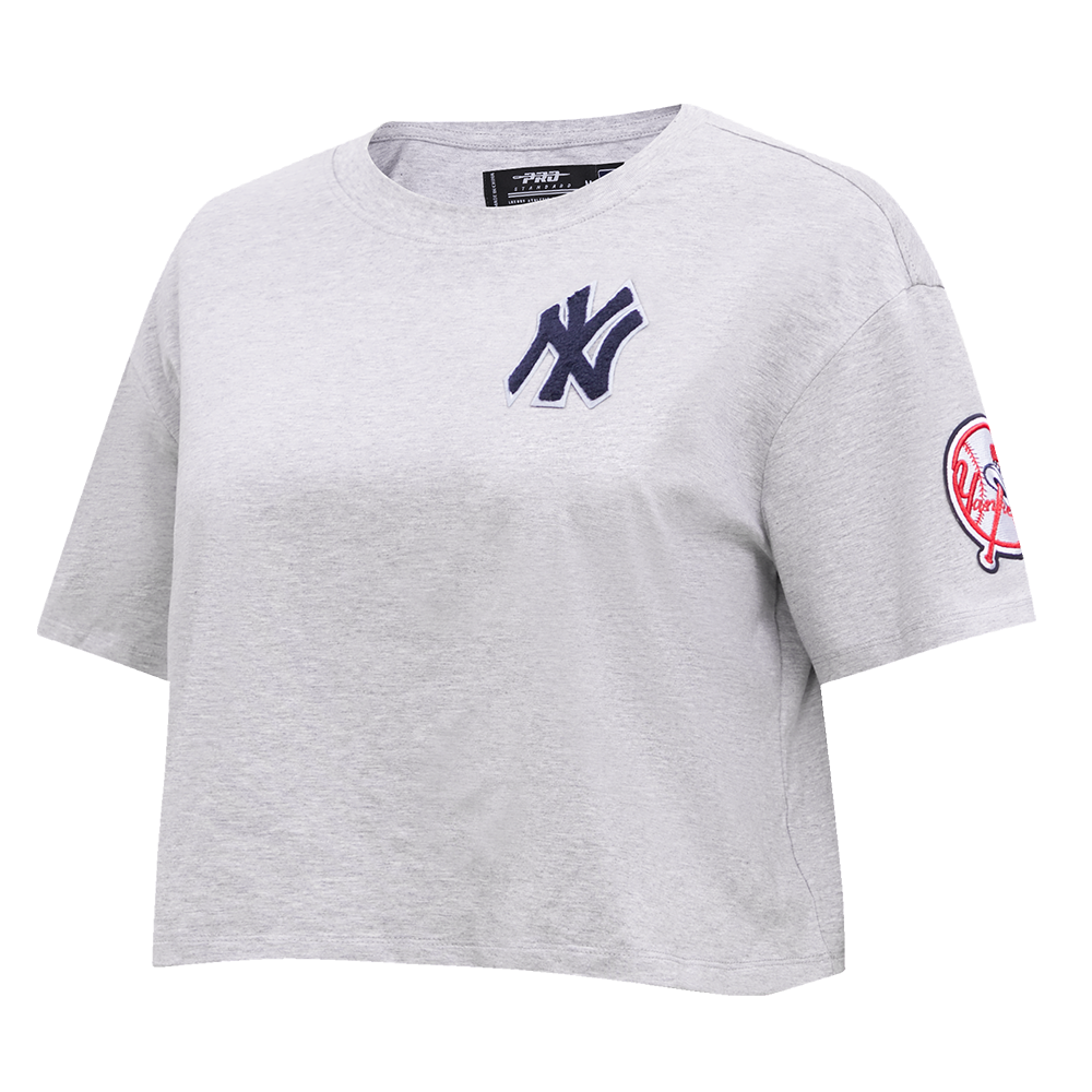 MLB NEW YORK YANKEES CLASSIC WOMEN'S BOXY TOP (HEATHER GREY)