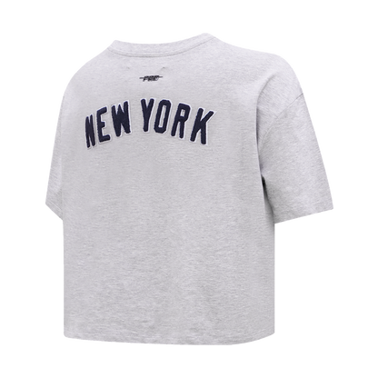 MLB NEW YORK YANKEES CLASSIC WOMEN'S BOXY TOP (HEATHER GREY)