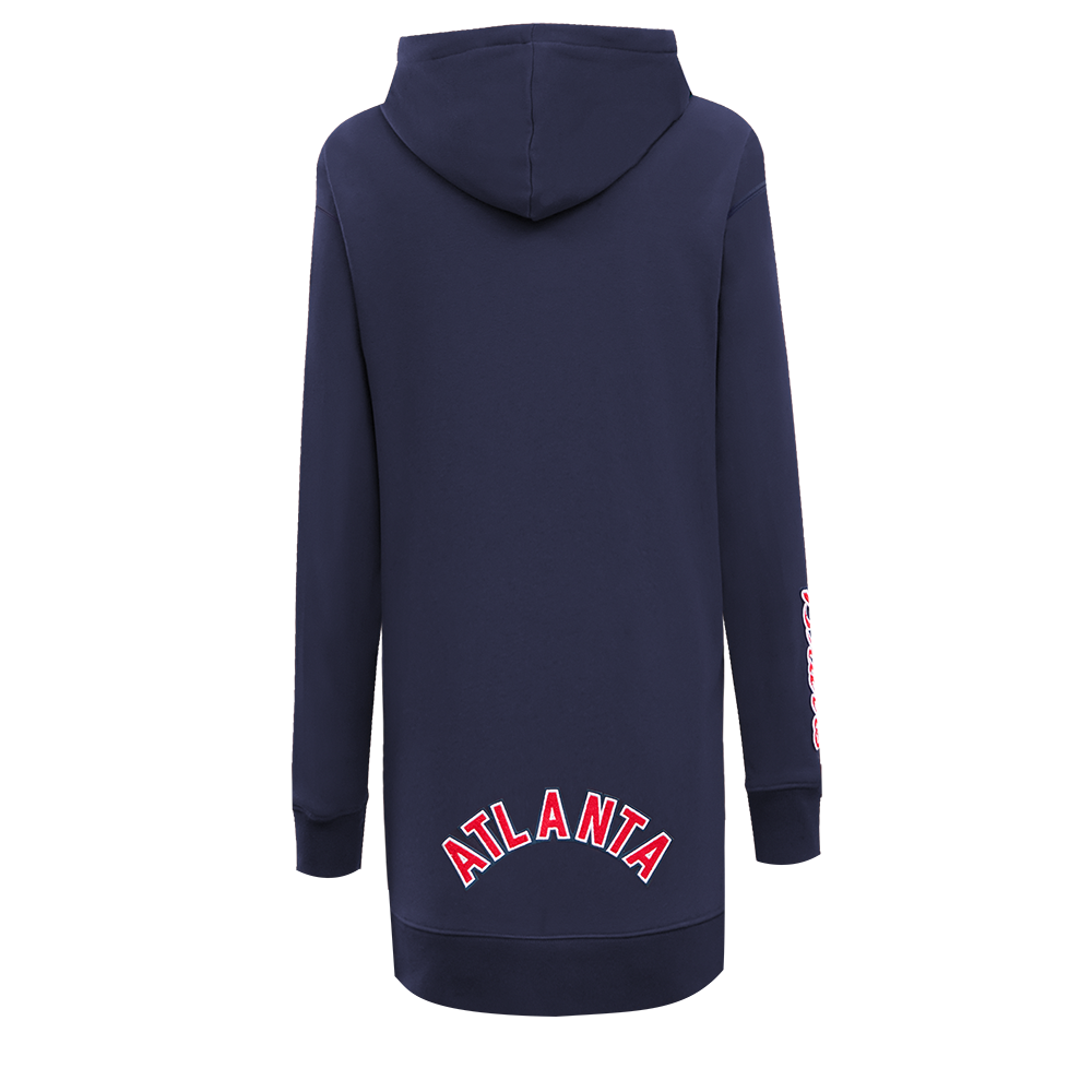 MLB ATLANTA BRAVES CLASSIC WOMEN'S HOODIE DRESS (MIDNIGHT NAVY)