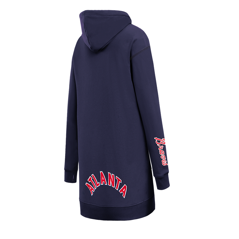 MLB ATLANTA BRAVES CLASSIC WOMEN'S HOODIE DRESS (MIDNIGHT NAVY)