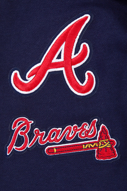 MLB ATLANTA BRAVES CLASSIC WOMEN'S CROPPED PO HOODIE (MIDNIGHT NAVY)