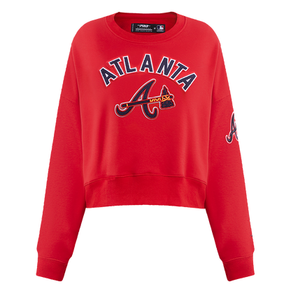 MLB ATLANTA BRAVES CLASSIC WOMEN'S CREWNECK (RED)