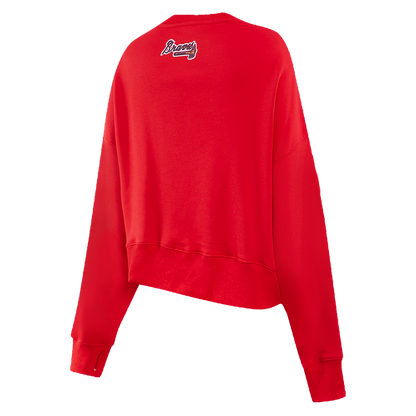 MLB ATLANTA BRAVES CLASSIC WOMEN'S CREWNECK (RED)