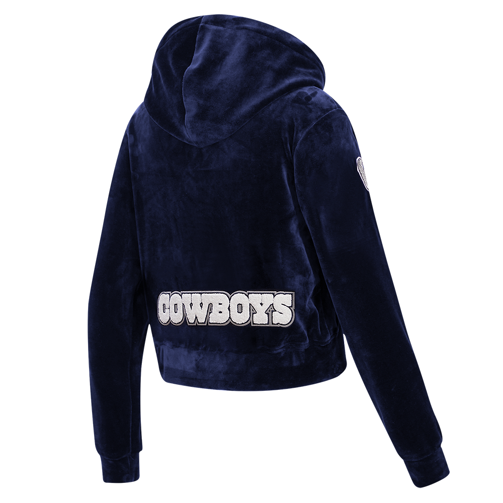 NFL DALLAS COWBOYS CLASSIC WOMEN'S VELOUR FZ PO HOODIE (MIDNIGHT NAVY)