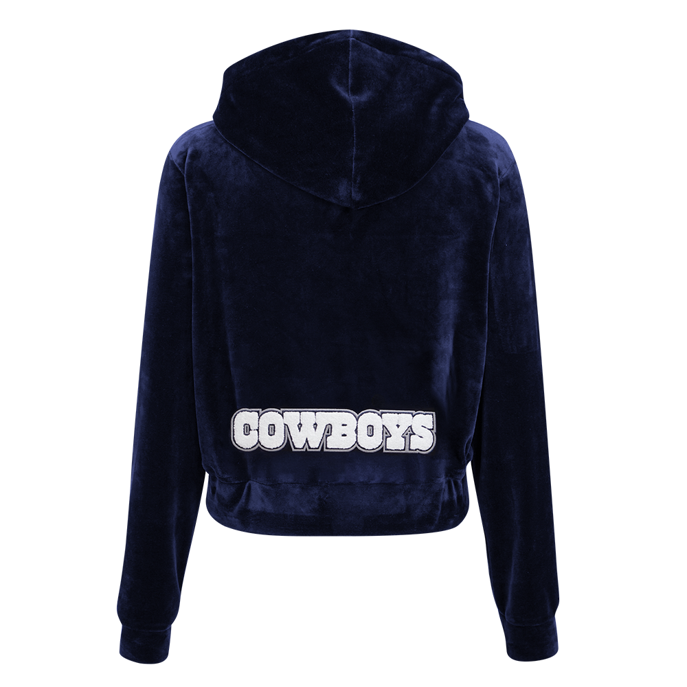 NFL DALLAS COWBOYS CLASSIC WOMEN'S VELOUR FZ PO HOODIE (MIDNIGHT NAVY)