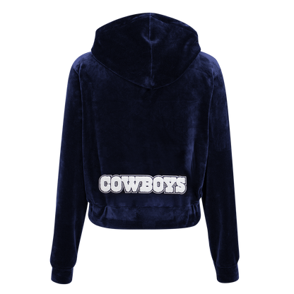 NFL DALLAS COWBOYS CLASSIC WOMEN'S VELOUR FZ PO HOODIE (MIDNIGHT NAVY)