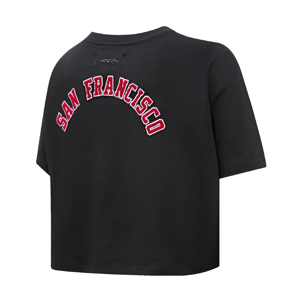 NFL SAN FRANCISCO 49ERS CLASSIC WOMEN'S BOXY TEE (BLACK)