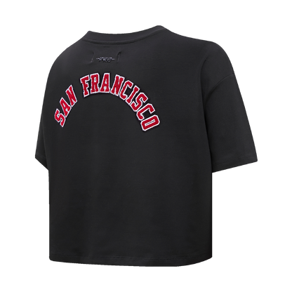 NFL SAN FRANCISCO 49ERS CLASSIC WOMEN'S BOXY TEE (BLACK)