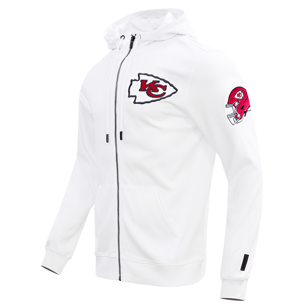 NFL KANSAS CITY CHIEFS CLASSIC CHENILLE MEN'S FZ HOODIE (WHITE)