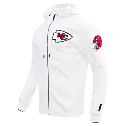 NFL KANSAS CITY CHIEFS CLASSIC CHENILLE MEN'S FZ HOODIE (WHITE)