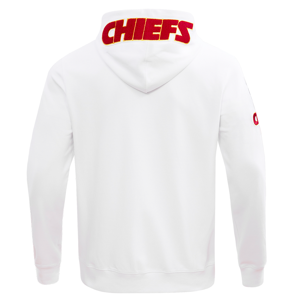 NFL KANSAS CITY CHIEFS CLASSIC CHENILLE MEN'S FZ HOODIE (WHITE)