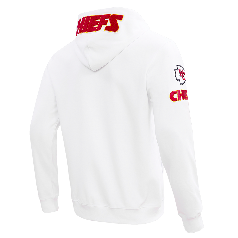 NFL KANSAS CITY CHIEFS CLASSIC CHENILLE MEN'S FZ HOODIE (WHITE)