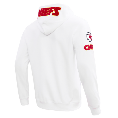 NFL KANSAS CITY CHIEFS CLASSIC CHENILLE MEN'S FZ HOODIE (WHITE)