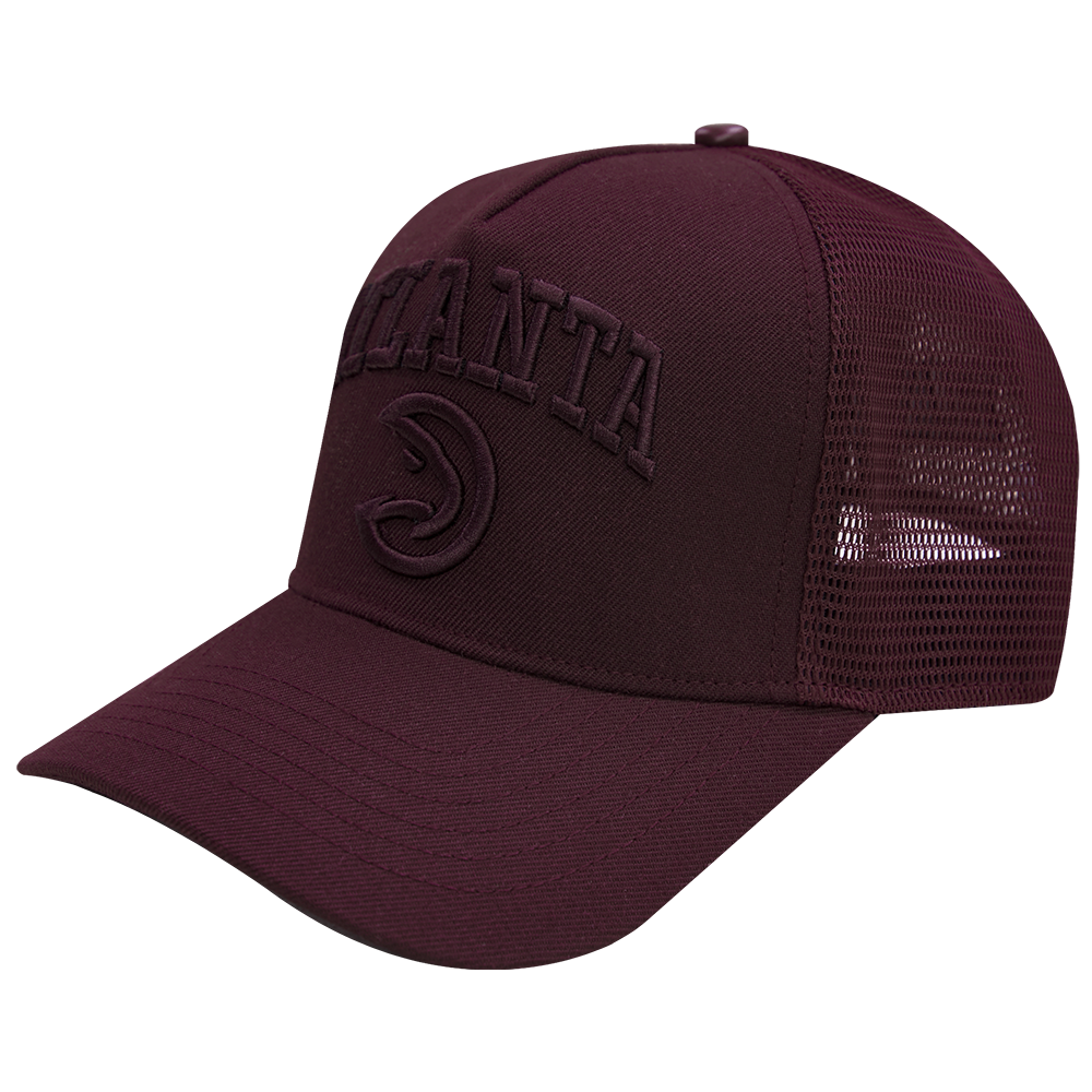 NBA ATLANTA HAWKS NEUTRAL UNISEX PINCH FRONT TRUCKER HAT (WINE)