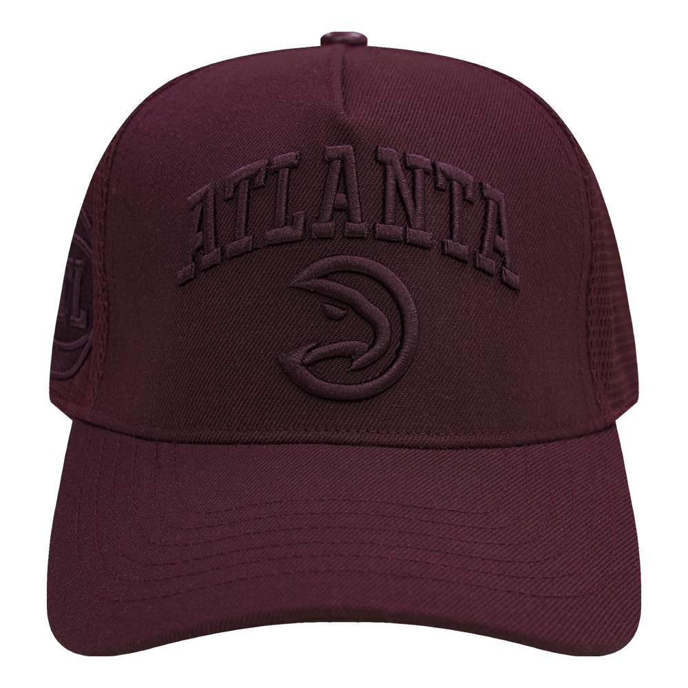 NBA ATLANTA HAWKS NEUTRAL UNISEX PINCH FRONT TRUCKER HAT (WINE)