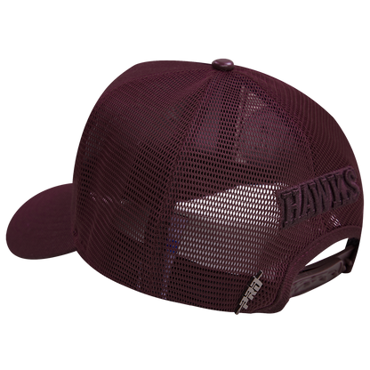 NBA ATLANTA HAWKS NEUTRAL UNISEX PINCH FRONT TRUCKER HAT (WINE)