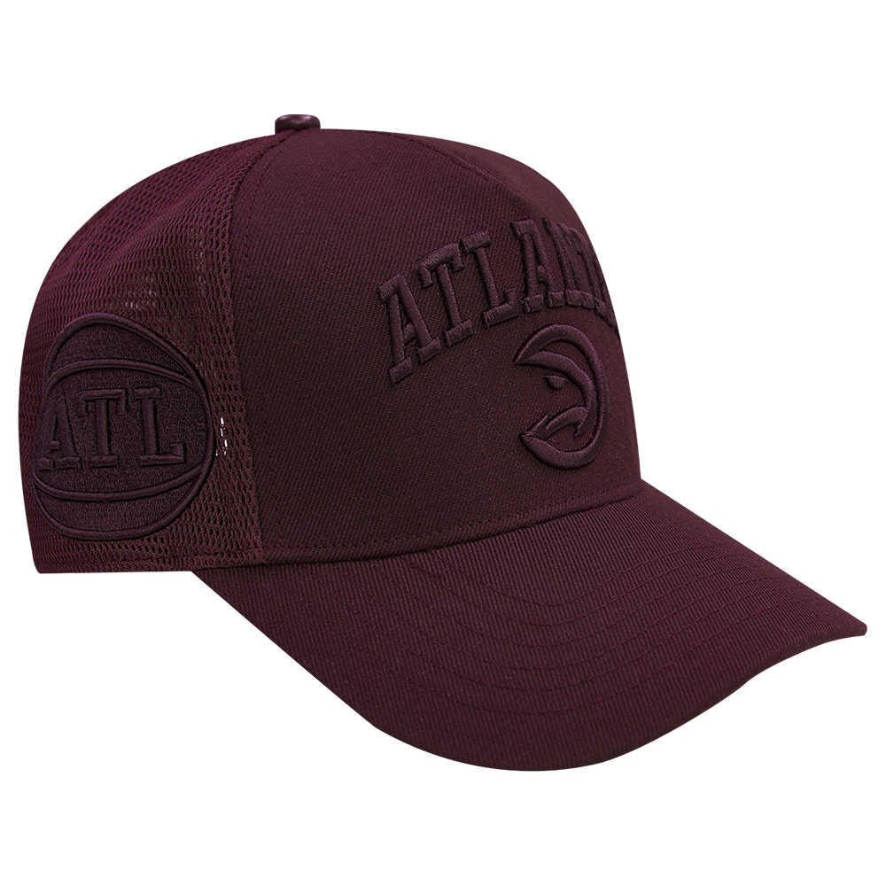 NBA ATLANTA HAWKS NEUTRAL UNISEX PINCH FRONT TRUCKER HAT (WINE)