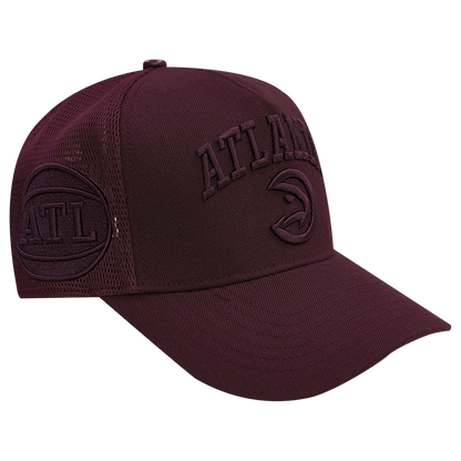 NBA ATLANTA HAWKS NEUTRAL UNISEX PINCH FRONT TRUCKER HAT (WINE)