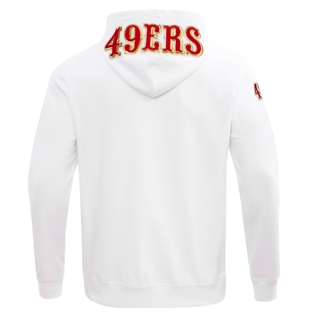 NFL SAN FRANCISCO 49ERS CLASSIC CHENILLE MEN'S FZ PO HOODIE (WHITE)