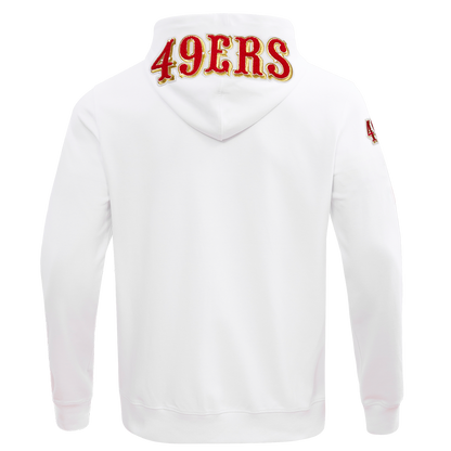 NFL SAN FRANCISCO 49ERS CLASSIC CHENILLE MEN'S FZ PO HOODIE (WHITE)