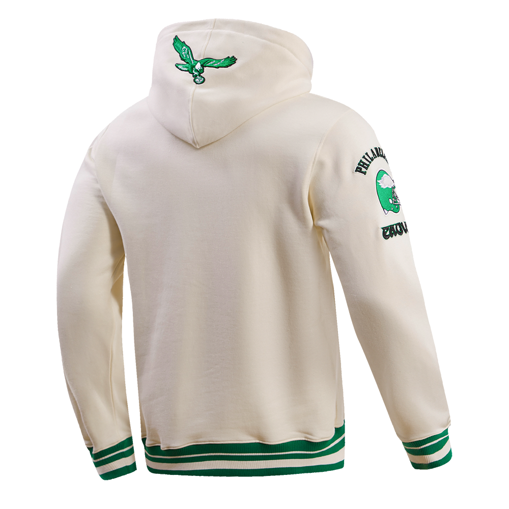 NFL PHILADELPHIA EAGLES RETRO CLASSIC MEN'S PO HOODIE (EGGSHELL/ KELLY GREEN)