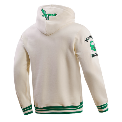 NFL PHILADELPHIA EAGLES RETRO CLASSIC MEN'S PO HOODIE (EGGSHELL/ KELLY GREEN)