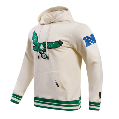 NFL PHILADELPHIA EAGLES RETRO CLASSIC MEN'S PO HOODIE (EGGSHELL/ KELLY GREEN)