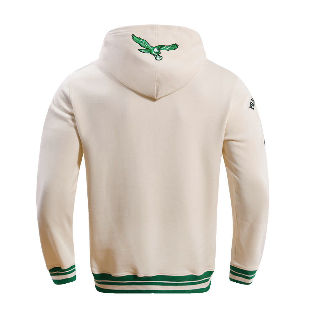 NFL PHILADELPHIA EAGLES RETRO CLASSIC MEN'S PO HOODIE (EGGSHELL/ KELLY GREEN)