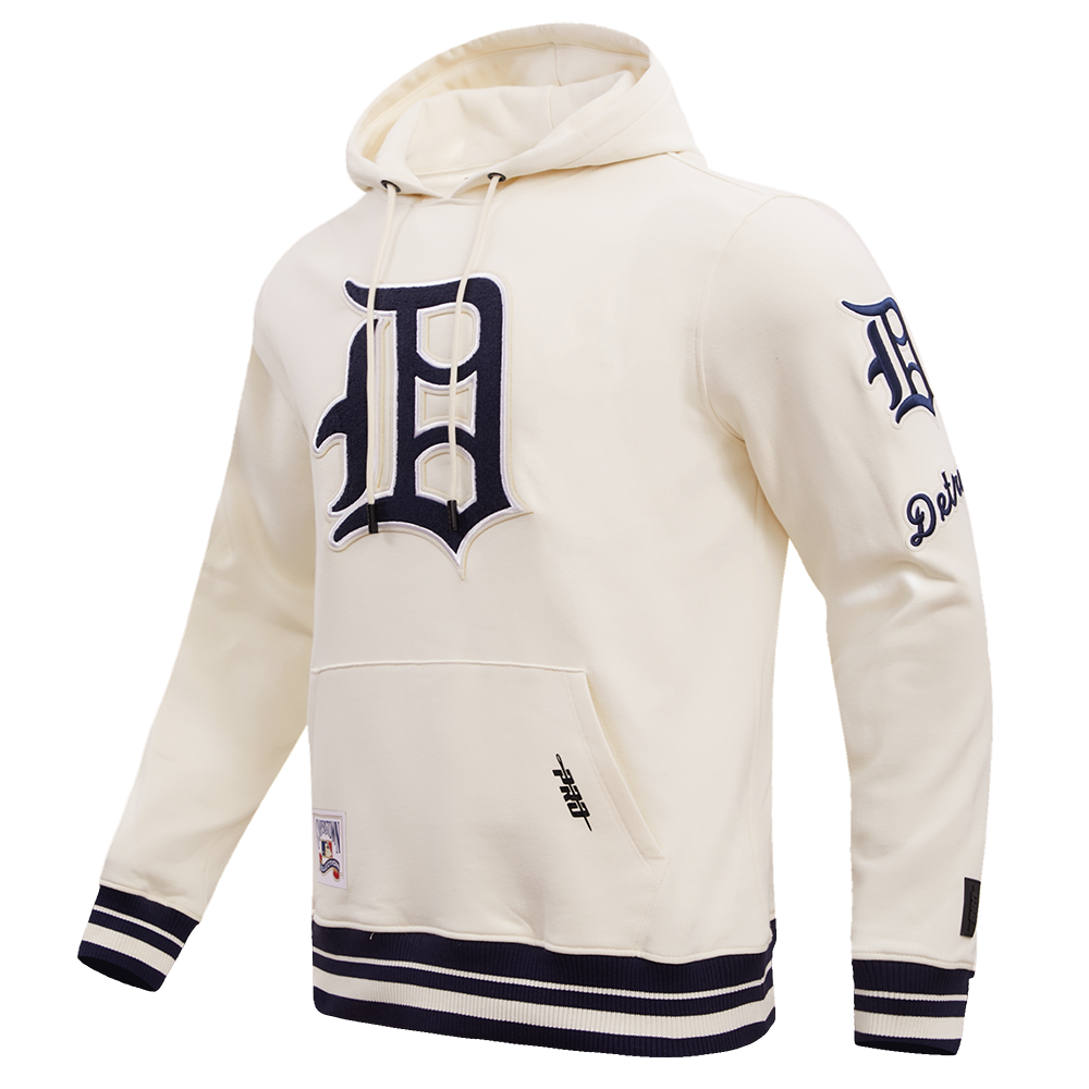 MLB DETROIT TIGERS RETRO CLASSIC MEN'S PO HOODIE (EGGSHELL/MIDNIGHT NAVY)