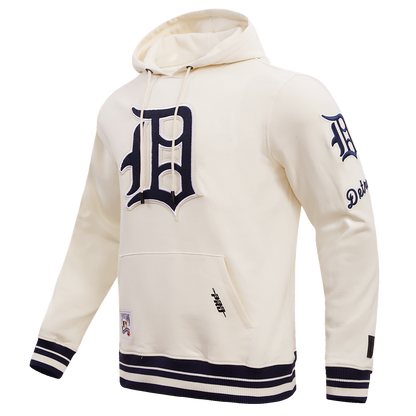 MLB DETROIT TIGERS RETRO CLASSIC MEN'S PO HOODIE (EGGSHELL/MIDNIGHT NAVY)