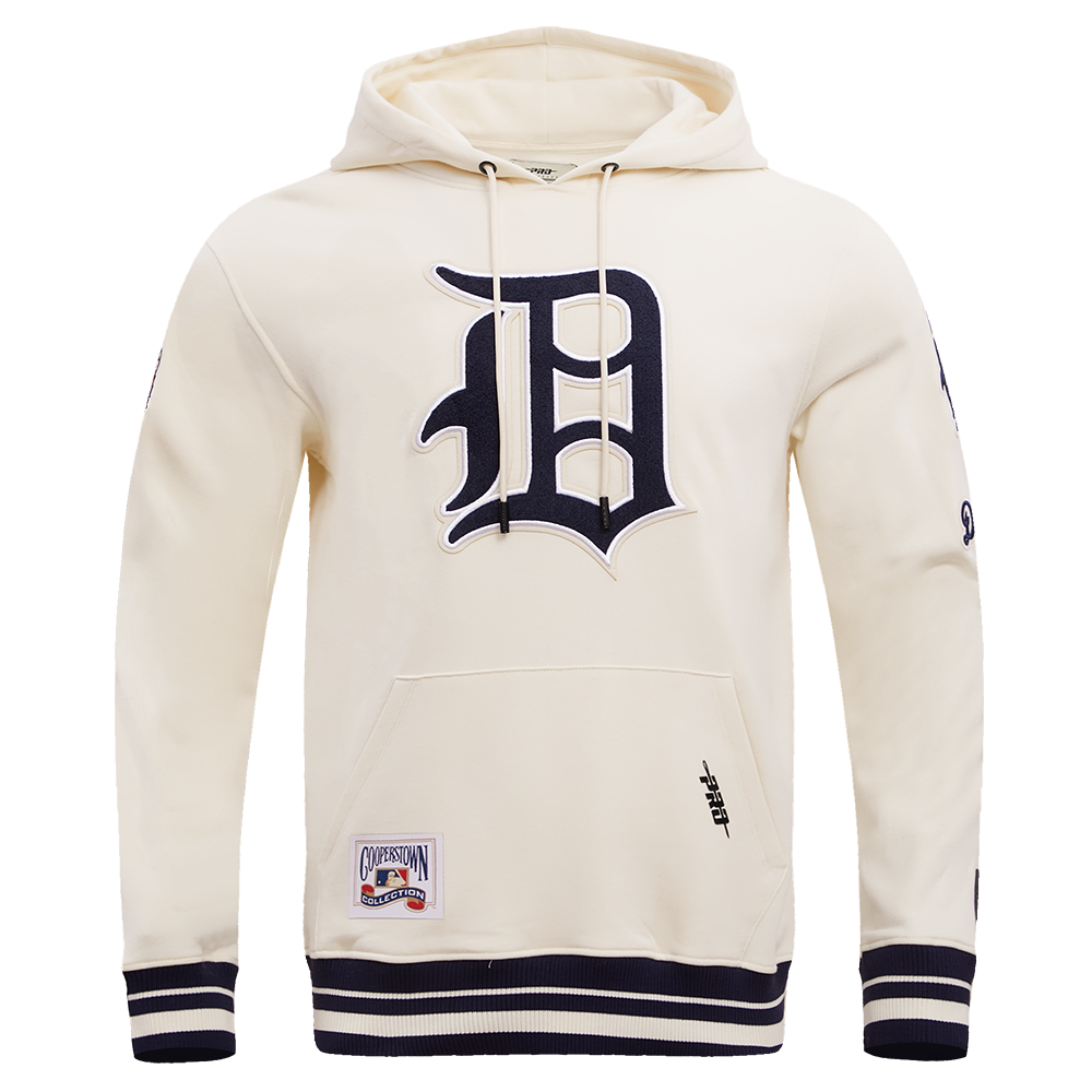 MLB DETROIT TIGERS RETRO CLASSIC MEN'S PO HOODIE (EGGSHELL/MIDNIGHT NAVY)