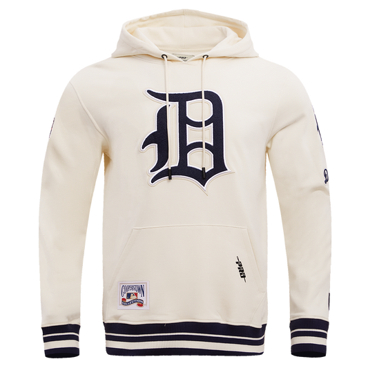 MLB DETROIT TIGERS RETRO CLASSIC MEN'S PO HOODIE (EGGSHELL/MIDNIGHT NAVY)