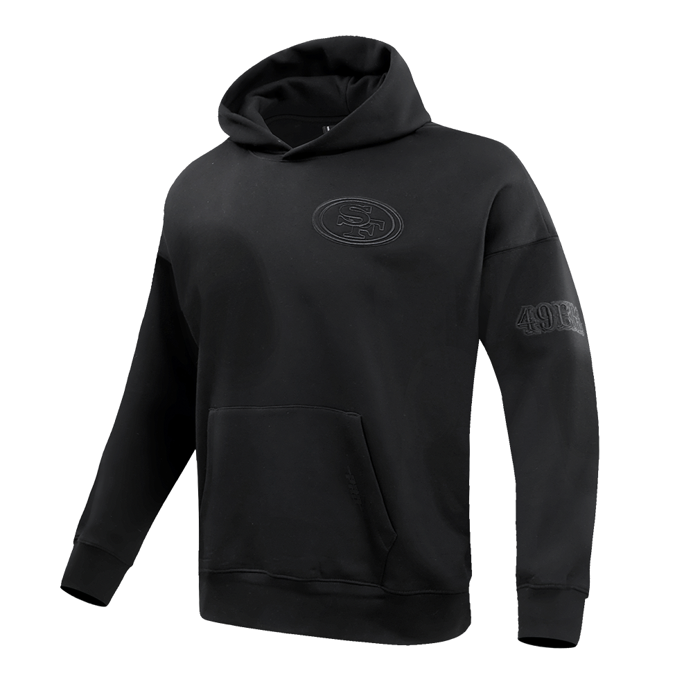 NFL SAN FRANCISCO 49ERS NEUTRAL DROP SHOULDER MEN'S PO HOODIE (BLACK)