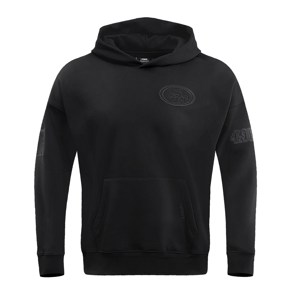 NFL SAN FRANCISCO 49ERS NEUTRAL DROP SHOULDER MEN'S PO HOODIE (BLACK)