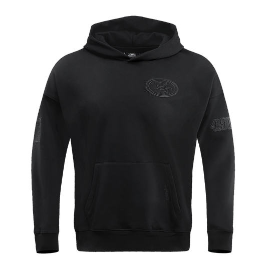 NFL SAN FRANCISCO 49ERS NEUTRAL DROP SHOULDER MEN'S PO HOODIE (BLACK)