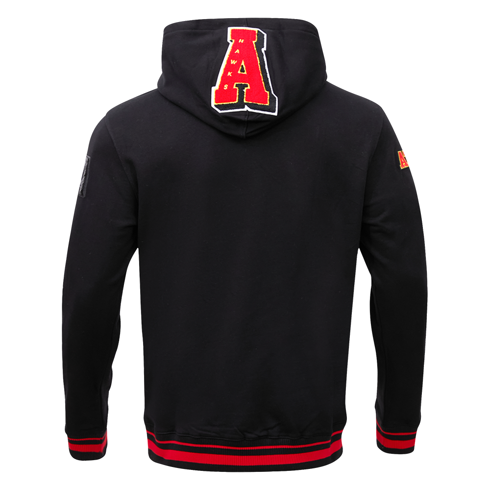 NBA ATLANTA HAWKS MASHUP MEN'S RIB PO HOODIE (BLACK/RED/BLACK)