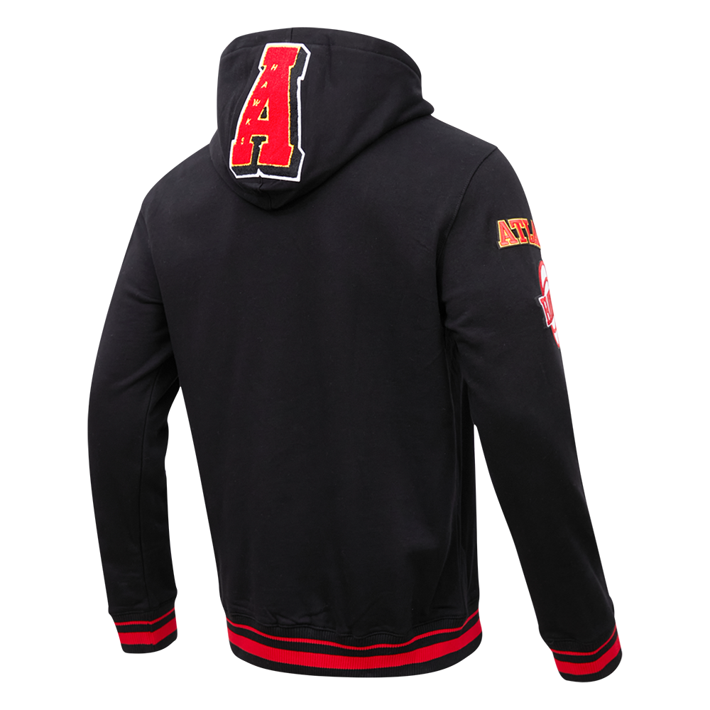 NBA ATLANTA HAWKS MASHUP MEN'S RIB PO HOODIE (BLACK/RED/BLACK)