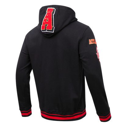 NBA ATLANTA HAWKS MASHUP MEN'S RIB PO HOODIE (BLACK/RED/BLACK)