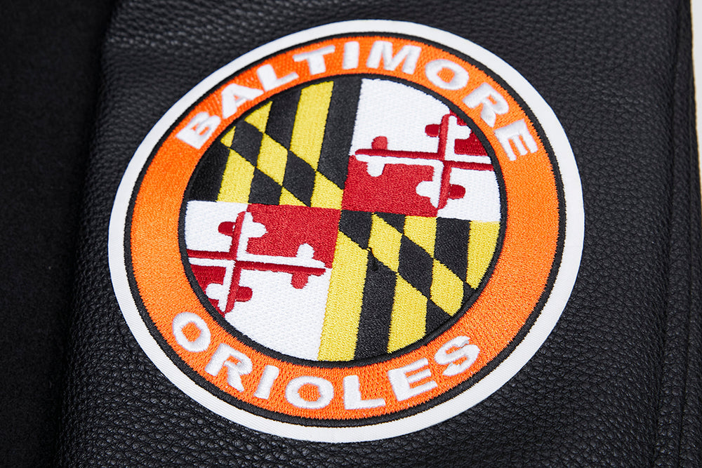 MLB BALTIMORE ORIOLES MASHUP MEN'S RIB WOOL VARSITY JACKET (BLACK/ORANGE)