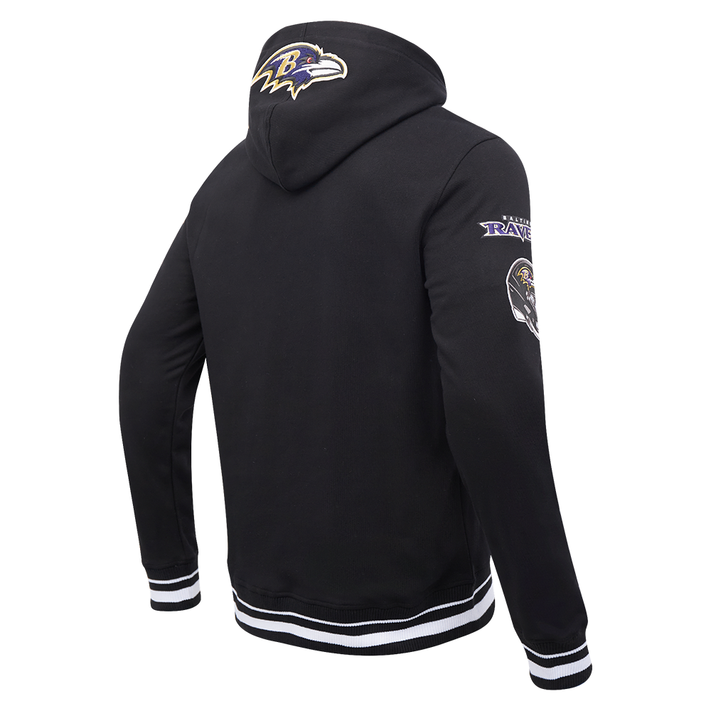 NFL BALTIMORE RAVENS MASHUP MEN'S MASHUP MEN'S RIB PO HOODIE (BLACK)