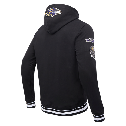 NFL BALTIMORE RAVENS MASHUP MEN'S MASHUP MEN'S RIB PO HOODIE (BLACK)