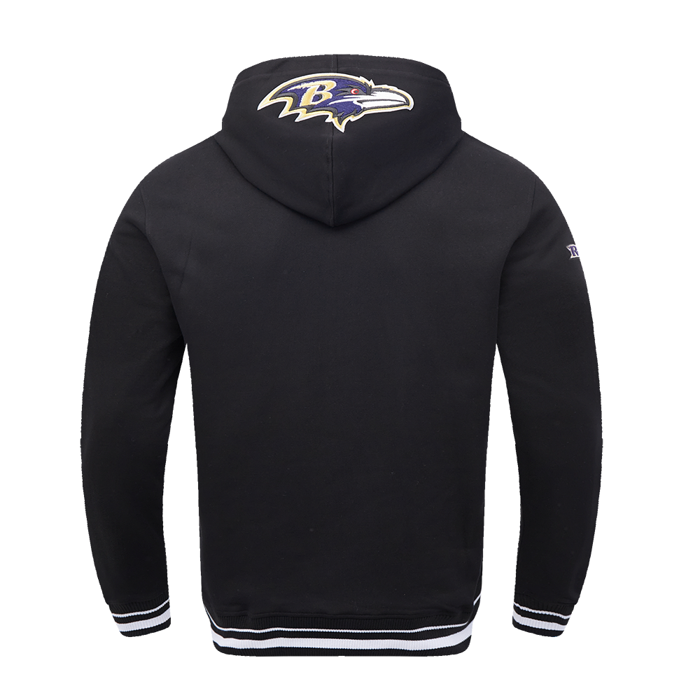 NFL BALTIMORE RAVENS MASHUP MEN'S MASHUP MEN'S RIB PO HOODIE (BLACK)