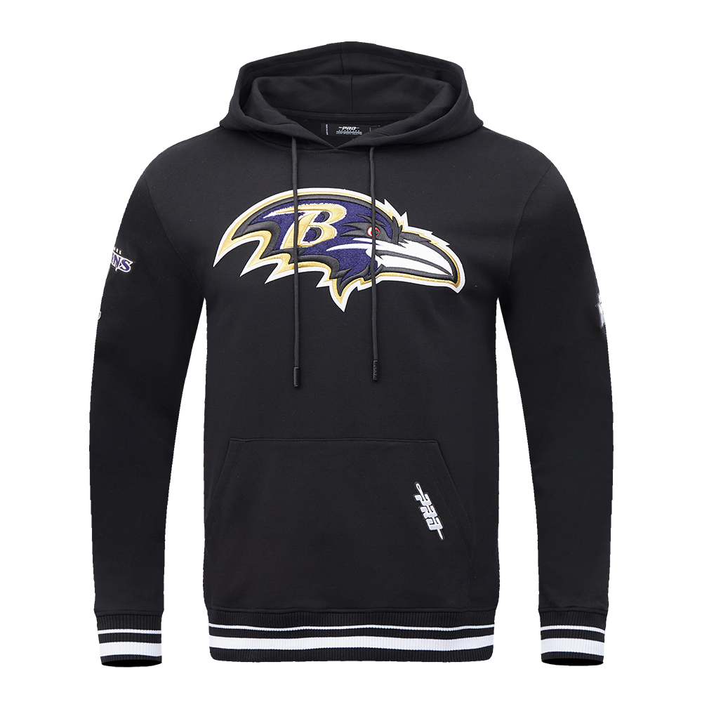 NFL BALTIMORE RAVENS MASHUP MEN'S MASHUP MEN'S RIB PO HOODIE (BLACK)