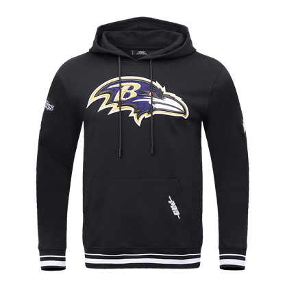 NFL BALTIMORE RAVENS MASHUP MEN'S MASHUP MEN'S RIB PO HOODIE (BLACK)