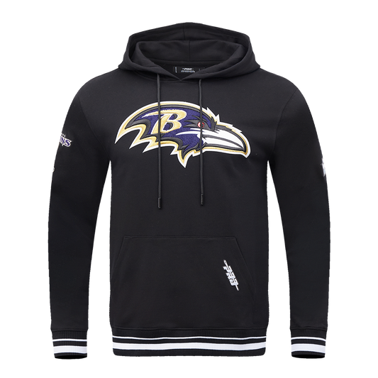 NFL BALTIMORE RAVENS MASHUP MEN'S MASHUP MEN'S RIB PO HOODIE (BLACK)