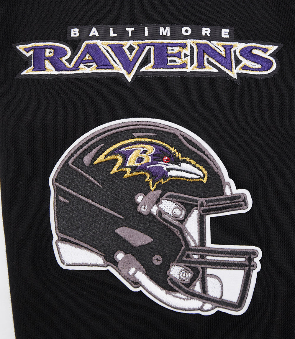 NFL BALTIMORE RAVENS MASHUP MEN'S MASHUP MEN'S RIB PO HOODIE (BLACK)