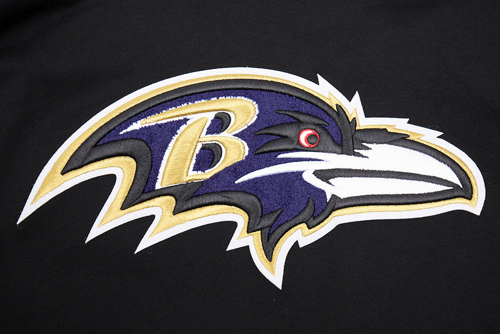 NFL BALTIMORE RAVENS MASHUP MEN'S MASHUP MEN'S RIB PO HOODIE (BLACK)